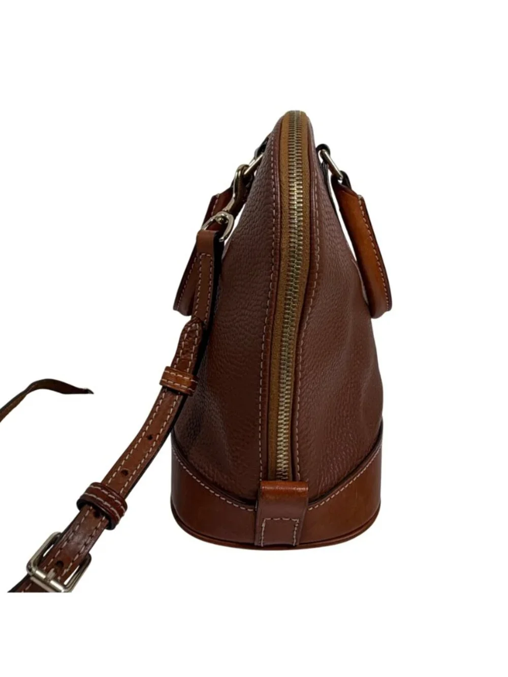 Dooney Bourke Pebbled Leather ZIP ZIP Handbag Satchel + Detachable Strap FLAW
